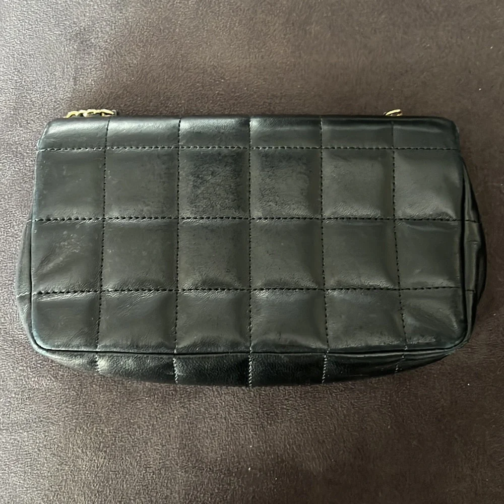 authentic CHANEL Lambskin Quilted Mini Rectangular Flap in Black - Picture 8 of 14